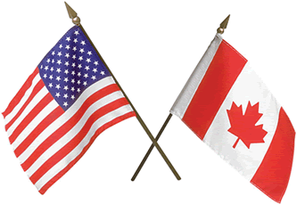 American and Candian Flags